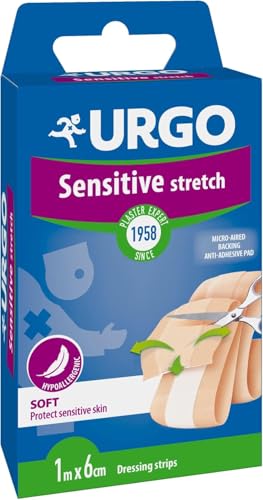 Urgo - Sensitive - Banda extensible para pieles sensibles - Banda de 1 m x 6 cm