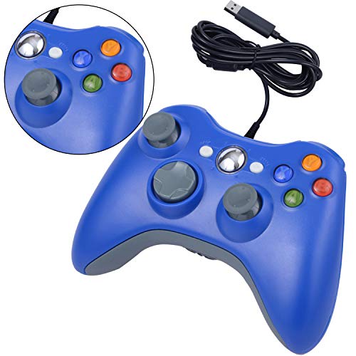 Usb Wired Game Pad Controller For Xbox 360, Xbox 360 Slim, Windows Pc - Replacement Usb Wired Gamepad (Blue) #TOP4