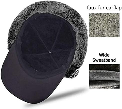 Miniatura 4 de Sombrero de trampero de invierno, sombreros de caza, gorro de Ushanka ruso térmico de piel sintética, orejera, sombrero de esquí a prueba de viento,