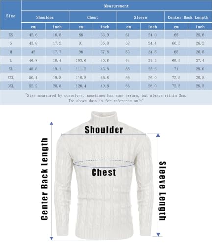 Image of COOFANDY Men's Slim Fit Turtleneck Sweater Casual Twisted Knitted Pullover Sweaters