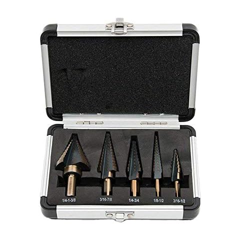 Malayas 5PCS High Speed Steel Step Drill Bit Set Cover