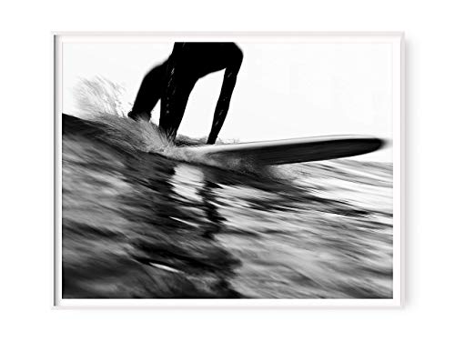 Abstract Slow Shutter Speed Surf Poster | Large Modern Black