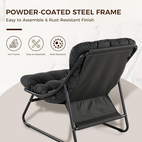 Chaise à bascule d'extérieur salon de jardin fauteuil table gris