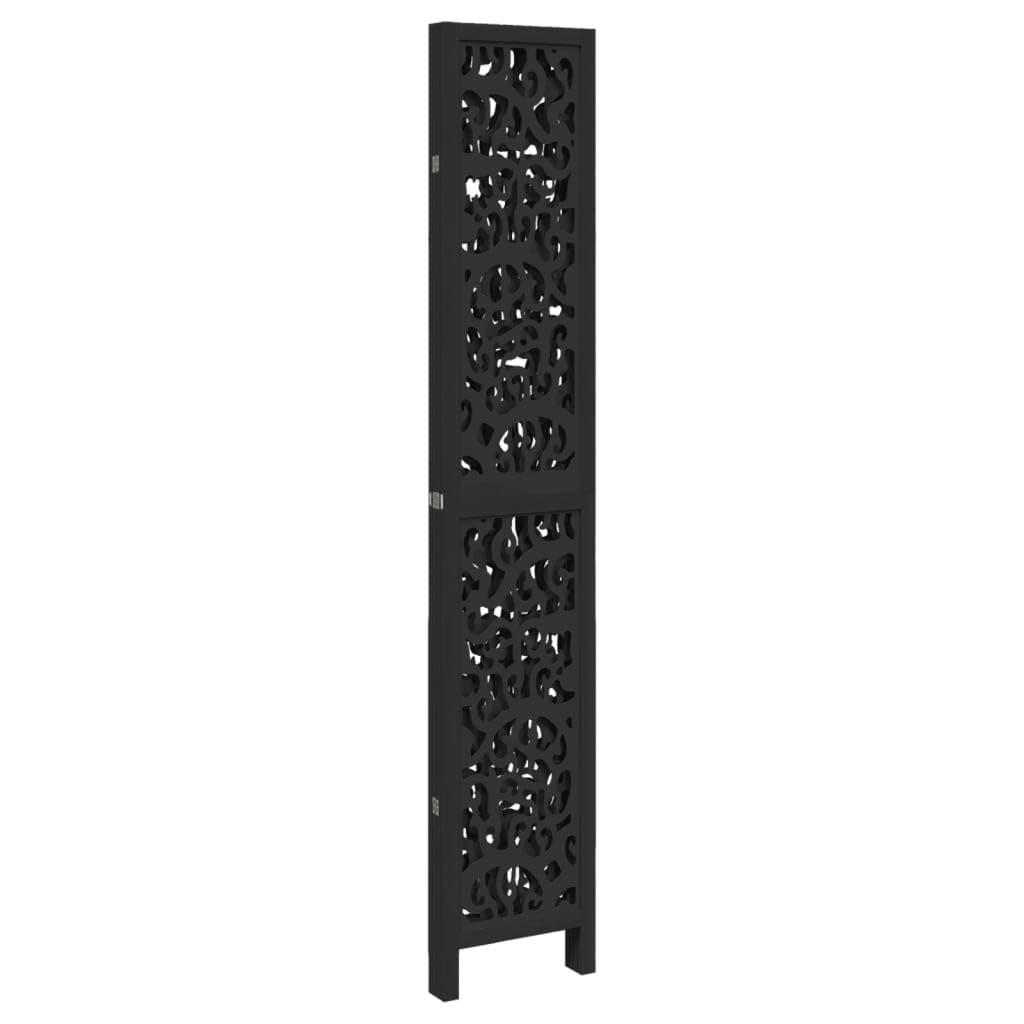 Paravento in legno massiccio di paulownia, 4 pezzi, 140 x 220 cm, pieghevole, con motivo in filigrana, autoportante e opaco, per soggiorno, camera da letto, ufficio