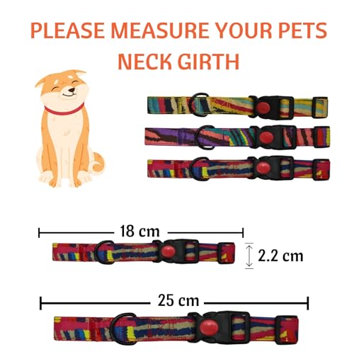 Image of Emily Pets Dog Collar with Safety Locking Buckle, Adjustable Soft Breathable Comfortable Nylon Pet Collar for Small, Medium Dogs and Cats (Color May Vary)