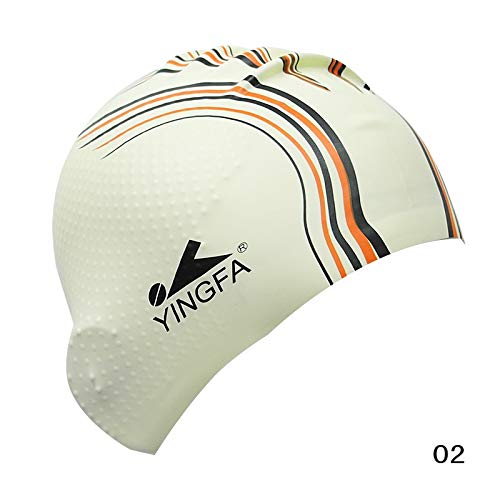 YMYGCC Gorro Piscina Adulto Unisex Deportivo Natación Silicona Caps Atleta de partículas Natación Sombrero Piscina Desgaste Hombres y Mujeres Orejas Protect Gorro de baño yingfa (Color : White 2)