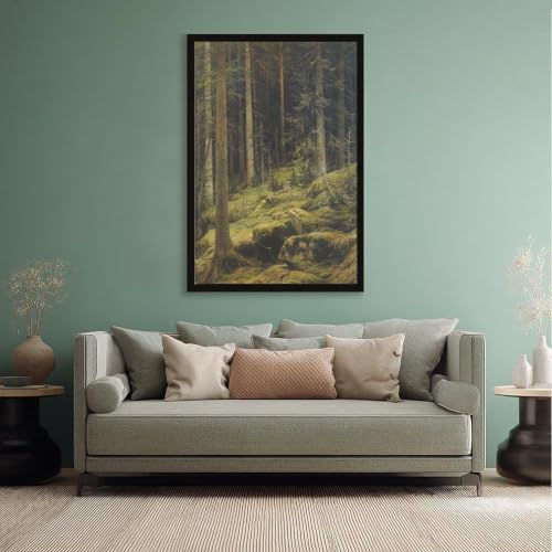 Impression sur toile Forest Wilderness d'Ivan Shishkin cadre 50x75 cm