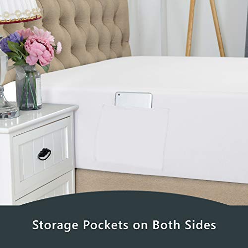 Elegant Comfort Premium Hotel Quality Extra Deep Pocket 18" - 21" Single Fitted Sheet For High Mattress, Luxury & Softest 1500 Thread Count Egyptian Quality Smart Pocket, Twin/Twin Xl, White #TOP2