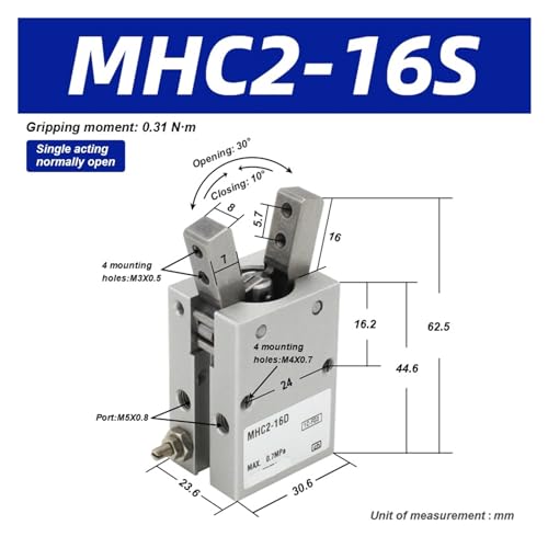 Pince d'angle MHC2 SMC double effet vérin pneumatique MHC2-20D