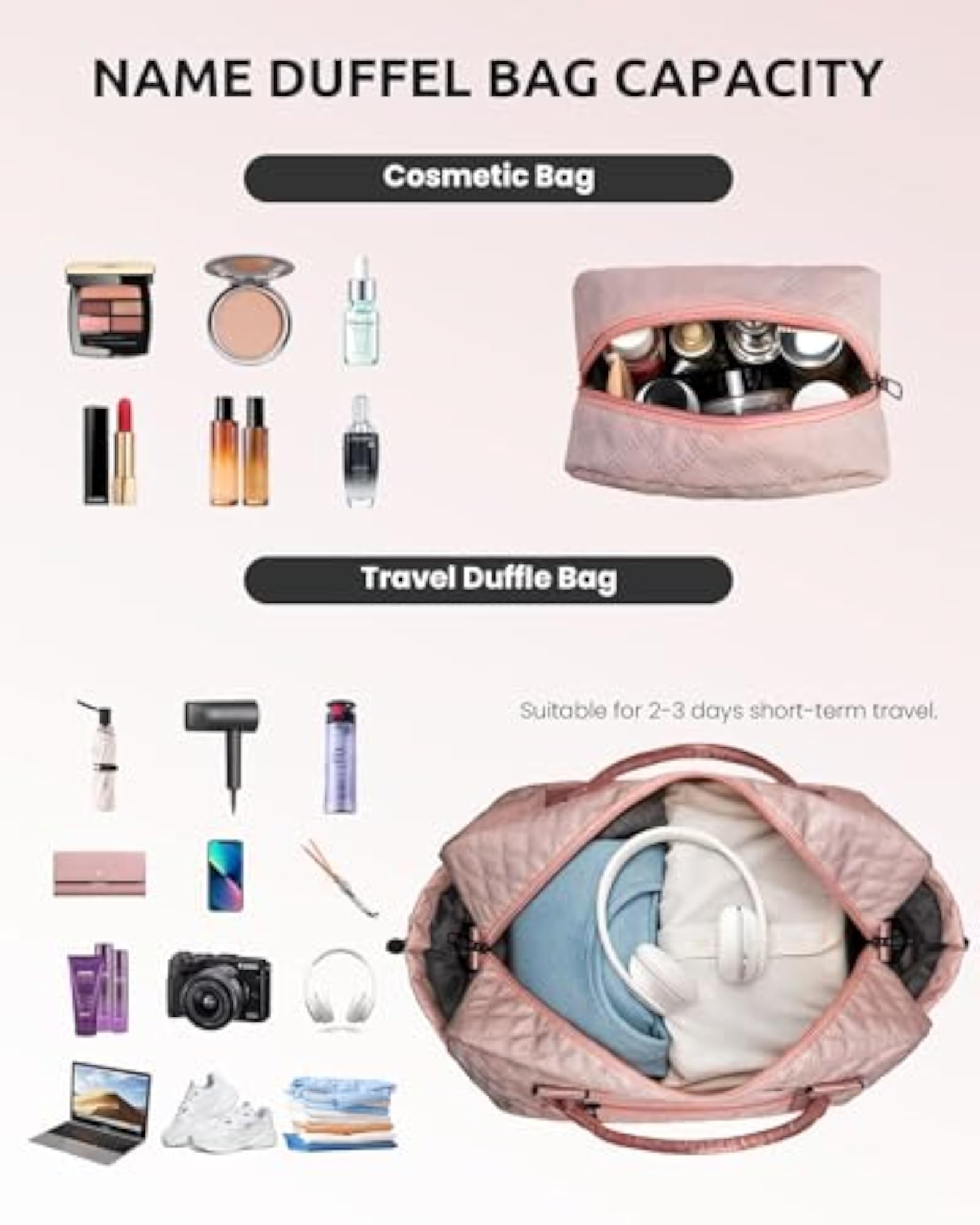 Personalized Initial Duffle Bag with Shoe Compartment