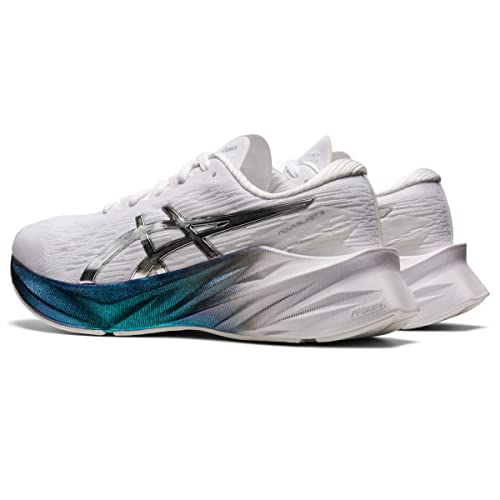 ASICS Women's NOVABLAST 3 Running Shoes, 8.5, White/Pure Silver