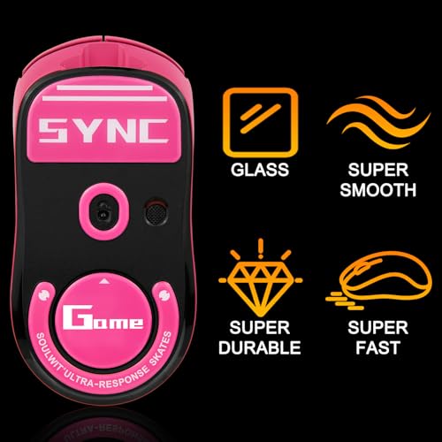 Image of SOULWIT Glass Mouse Skates for Logitech G PRO X Superlight (Gen 1.0) Wireless Gaming Mouse (Do Not Fit GPro X Superlight 2 /2C /2DEX /2SE) - Pink
