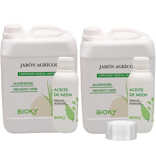 Jabón Potásico (Agrícola) 10L con Aceite de Neem 2L | Pack Ahorro de Productos Naturales y Eficaces | Jabón Potásico 30% M.A. | Aceite de Neem Puro y Extraído en Frío | Gran Cantidad