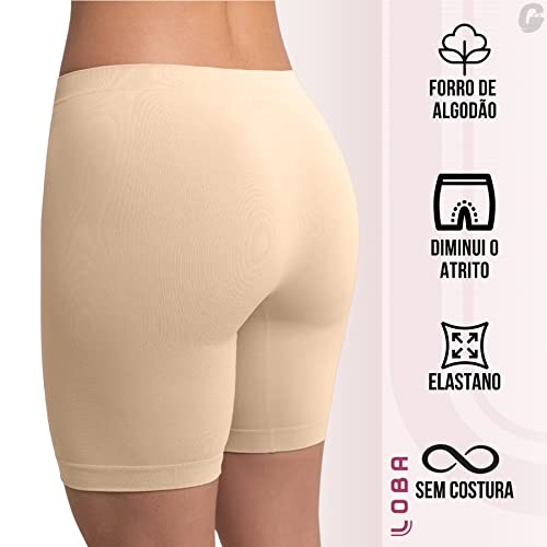 Kit 02 Shorts Lupo Modelador Poliamida Sem Costura Cintura Alta Forro Algodão Feminino Adulto | 2 Na