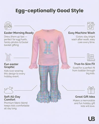 Image of Unique Baby 2 Piece Girls Double Ruffle Leggings and Long Sleeve Shirt Clothes Set Kid and Toddler Girl Outfit