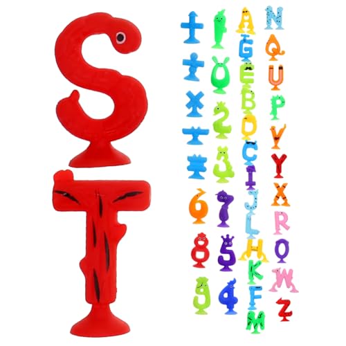 MOLUCKFU 41pcs Set Alphabet and Number Suction Bath Toys Baby Bathing Toys for Kids and Toddlers Educational Learning Toys