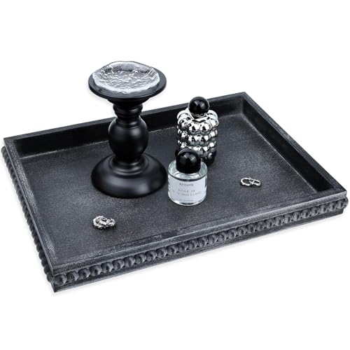 Rectangle-Wood-Serving-Tray-with-Beads-Black-Washed-Wooden-Decorative-Tray-for-Entertaining-Decoration-and-Gifting Rectangle Wood Serving Tray with Beads Black Washed Wooden Decorative Tray for Entertaining Decoration and Gifting
