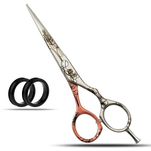 Wishbeauty Tender Love Hair Scissors 5.5 Inches Offset Design Forged Special German Steel, Hair Cutting Scissors Shears