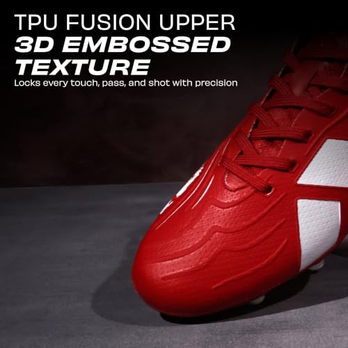 Image of Nivia Ashtang 3.0 Football Studs for Men, TPU Fusion Upper, 3D Emboss Control Texture, Knitted Collar, TPU Multi-Round Stud Outsole, Firm Ground Football Shoes