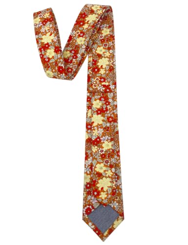 Image of Kebocis Mens Skinny Cotton Floral Tie for Men