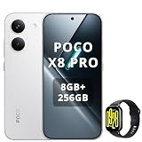 XIAOMI Poco X8 Pro Smartphone 8 GB + 256 GB, procesador Dimensity 8500-Ultra, batería de 6500 mAh, pantalla AMOLED ultra brillante, cámara principal de 50 MP Sony IMX882 con OIS, color blanco, incluye