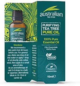 Australian Tea Tree, Tea Tree Pure Oil, Purifying, Natural, Vegan, Cruelty Free, Paraben & SLS Free, 100% Pure Essential Oil, 10ml
