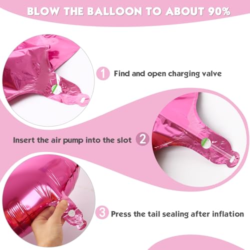 Image of 40 Inch Pink Number 2 Balloon Birthday Party Decorations for Men & Women | 40 Inch Pink inflatable foil number balloons, large birthday decorations for 2nd birthday