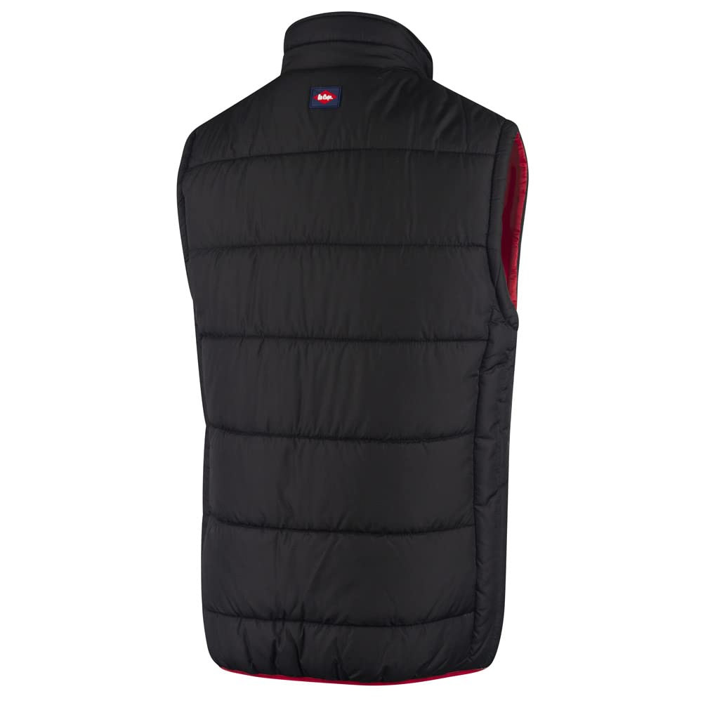 Lee Cooper Arbeitskleidung Herren Arbeitssicherheit Leichte Padded Vest Gilet Warmer mit Kontrastnähten, Schwarz, M