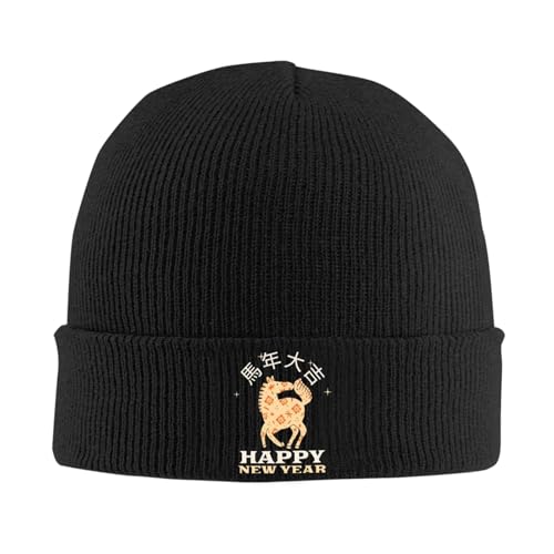 Toque en tricot Année du Cheval 2026 bonnet d'hiver chaud contre le froid