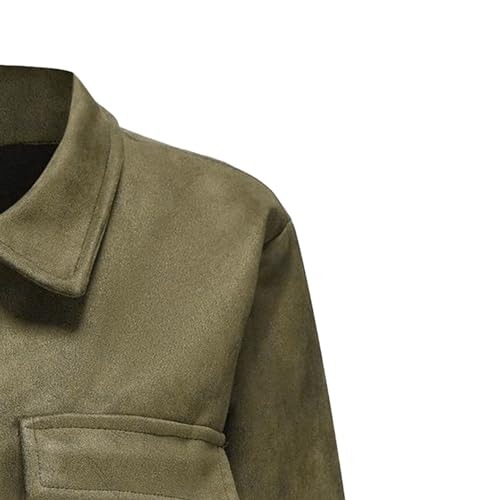 Veste en daim pour homme ZDJSWJ à boutons style trucker veste de sport slim