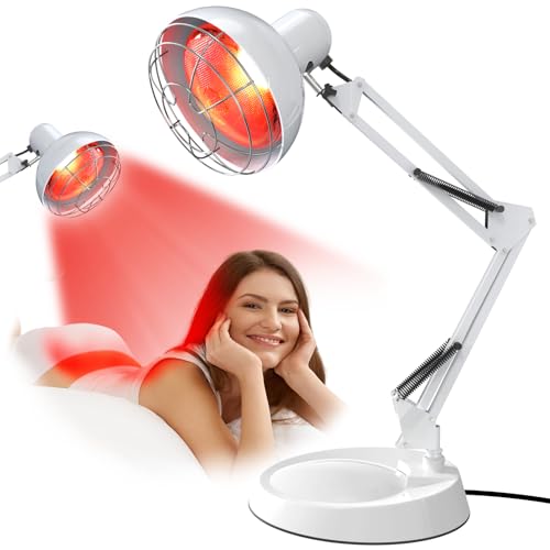 Zrwuldu Lámparas Infrarrojas Calor 100 watt, Lampara Infrarrojos Luz Roja Temporizador Red light Temperatura Ajustable Lampara Luz Roja