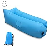 Inflatable Lounger, Waterproof Air Bag Chair Sofa, Fast Inflate by Wind or Air Pump, Perfect for Travelling, Camping, Hiking, Pool and Beach Parties, Lazy Hangout Couch Bed(blue)