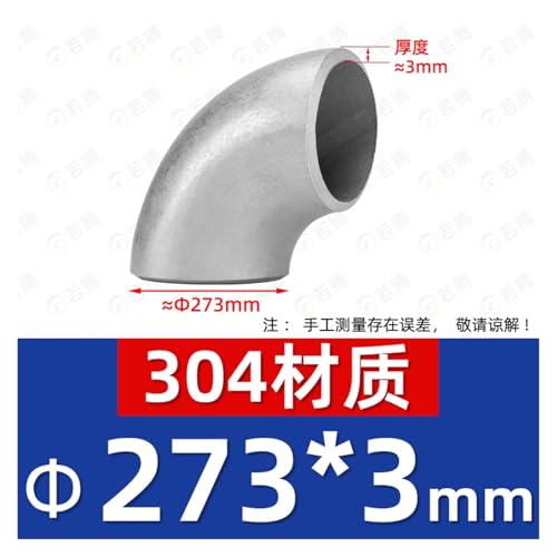Coude de soudage industriel 90° inox 304 épais 3 mm G10