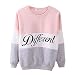 Cute Hoodies Sweater Pullover Double Deer Geometric Printed Medium Pink