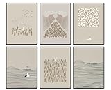 Jesus Christian Scripture Wall Art, Minimalist Boho Healed Poster canvas wall art, Verses Story Print Painting Religious Christian Decor Pictures for Living Room Bedroom Wall Decoration (6 Set, 8 x 12 in Unframed)