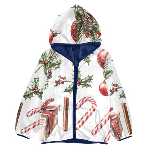 Christmas Rresent Box Girls Fleece Jacket Girls Fall Jacket Girls Zip Up Hoodie Girls Sherpa Jacket 2-10T