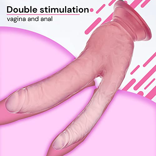 Miniatura 5 de Doble Dildo Double Dildo Doble Penetración Anal Juguetes Sensuales Para Pareja: Pene Gigante Didlo Sexual Sex Toys Juguetes Eróticos Para Sexo Para Parejas Penes Enormes D26-6