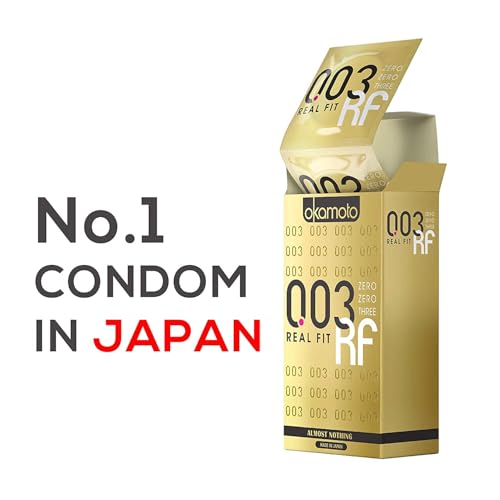 Image of Okamoto Condom | Ultra Thin Condoms for Men | Thinnest Premium Snug Fit Condoms | Made In Japan | 0.03 mm thin | 003 Realfit (3 Pcs Pack)
