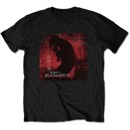 Alanis Morissette T Shirt Ironic Silhouette Logo Nouveau Officiel Unisex Noir Size L