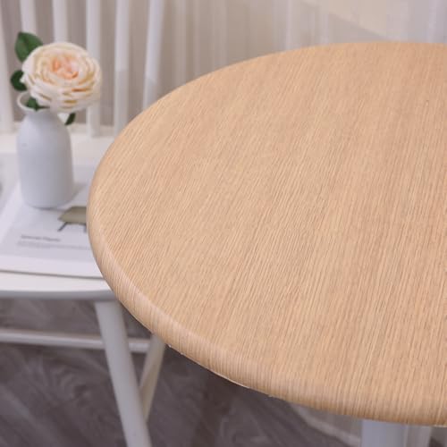 ダイニングテーブル 丸テーブル サイドテーブル 丈夫な鉄製フレーム 丸 ラウンド 幅80cm 高さ73cm 作業台 カフェテーブル リビングテーブル (80cm, オーク)