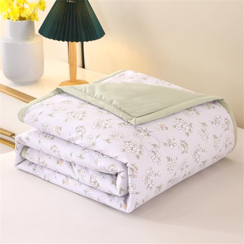 Odot Coverless Duvet 2.5 Tog Single Double King Size, Reversible Summer Quilted Duvet Cosy and Lightweight Quilt Breathable Bedspreads Quilted Throw for Beds (Bellflower,200 * 230cm)