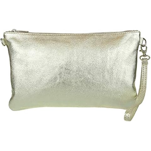 Girly Handbags Light Gold Leather Clutch Cover