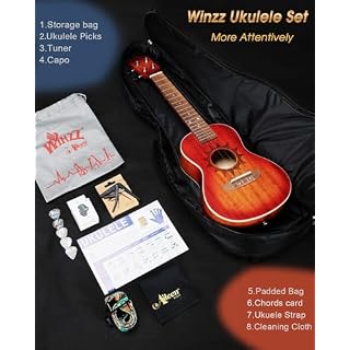 Winzz Concert Ukulele Adults Beginner, 23 Inch Mahogany Ukelele Students Kit with Chord Chart and Capo, Unique Design Gifts - Les Beatles, Paul McCartney, John Lennon, RIngo Starr, George Harrison Winzz Concert Ukulele Adults Beginner, 23 Inch Mahogany Ukelele Students Kit with Chord Chart and Capo, Unique Design Gifts – Image 5