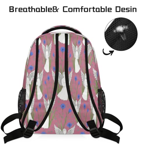 Mochila escolar de viaje con diseño de ángel que organiza tus libros 4