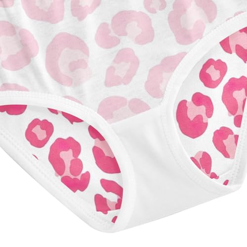 Underwear Girls, Pink Leopard Spots White Toddler Girl Briefs, Girls Underwear Cotton, 2T–8 Years4