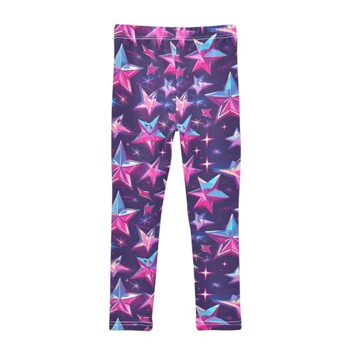 KLL Stars Neon Colorful Fashion Toddler Girl Athletic Leggings Comfortable Full Length Dance Pants Running2