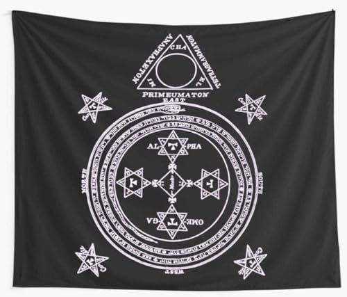 タペストリー キングソロモンの魔法陣反転プリント壁掛けトラベリングキャンプヨガホームデコレーションブラック おしゃれ 北欧 和風 装飾布 曼陀羅 大判 布ポスター 多機能壁掛け 新居祝い 150x100cm