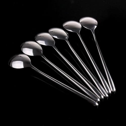 Cucharas de mango largo de acero inoxidable resistentes para un servicio de catering impecable 6