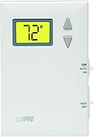 Lux Pro PSD010BF Digital Non-Programmable Thermostat - Heat Only with Fan, Battery Powered, Large LED Display