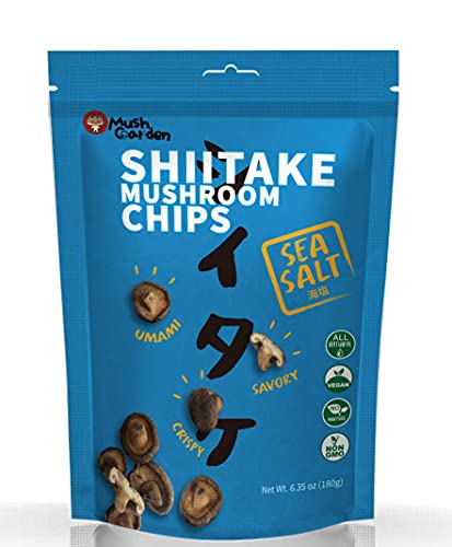 Mushgarden Shiitake Mushroom Chips, Crispy & Crunch, All Natural, Non Gmo, Vegan, No Artificial Flavors, No Preservatives, No Trans Fat, Seasoned, Superfood Snack, Low Calorie Snack (Sea Salt, 6.35) #TOP14
